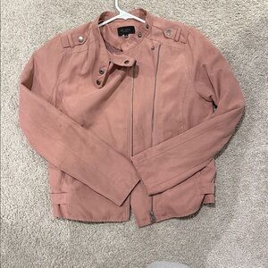 BE COOL Women's Pink Leather Jacket